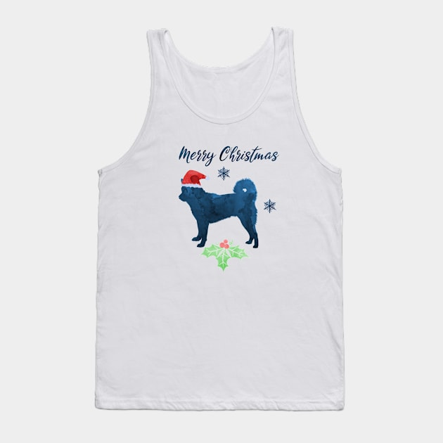 Merry Christmas Akita Art Tank Top by TheJollyMarten